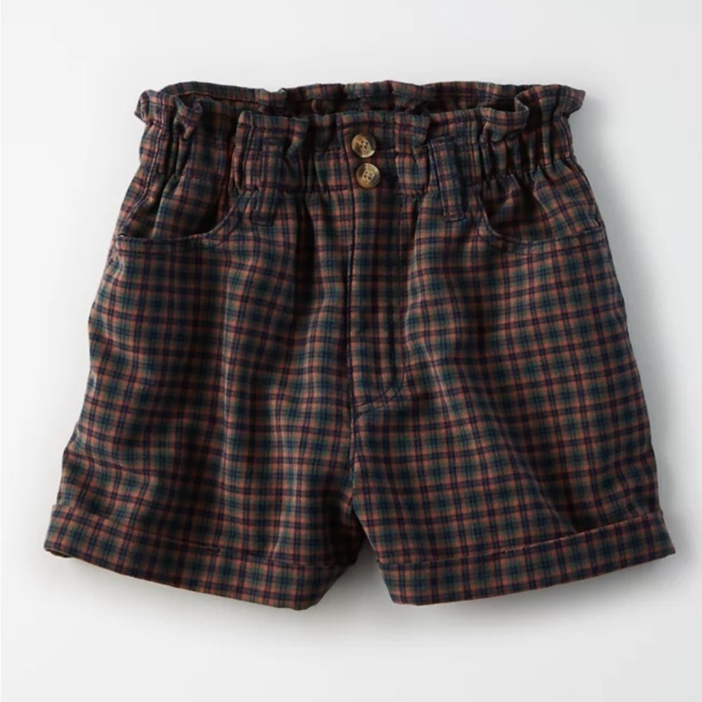 American Eagle Mom Plaid Shorts Women’s Size US 2 UK 6 -D*